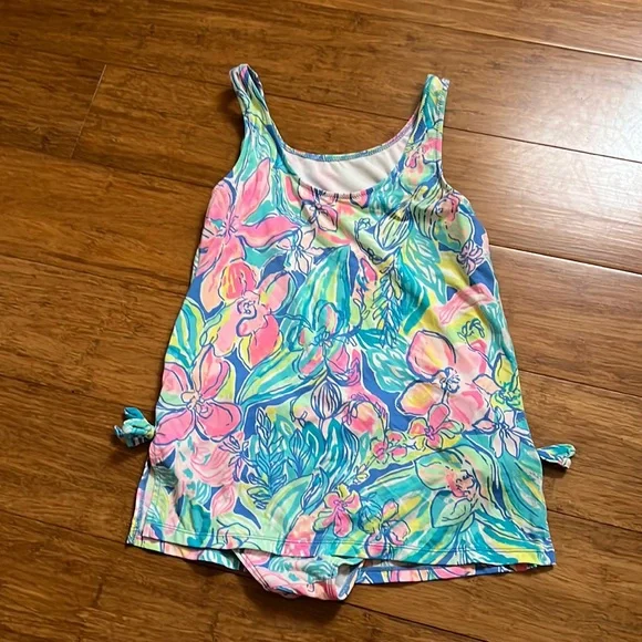 Lilly Pulitzer girls swim dress UPF 50 Bennet Blue Surf Gypsea size 10